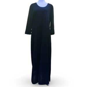 Coldwater Creek Maxi Shift Dress 3/4 Sleeves Scoop Neck Pullover Style w/"Belt"